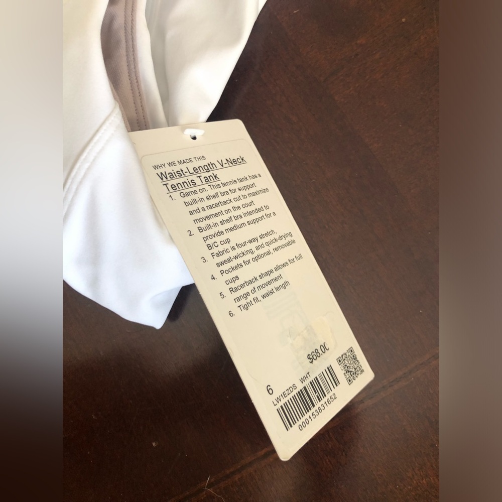 New Lululemon waist length V-neck tennis tank - Picture 6 of 13